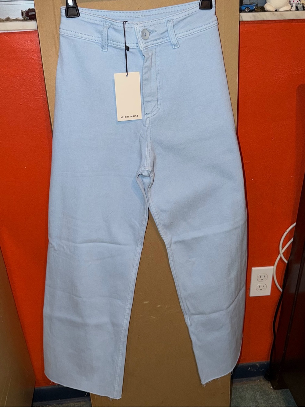 Women’s NWT Miou Muse Light Wash Wide Leg Jeans